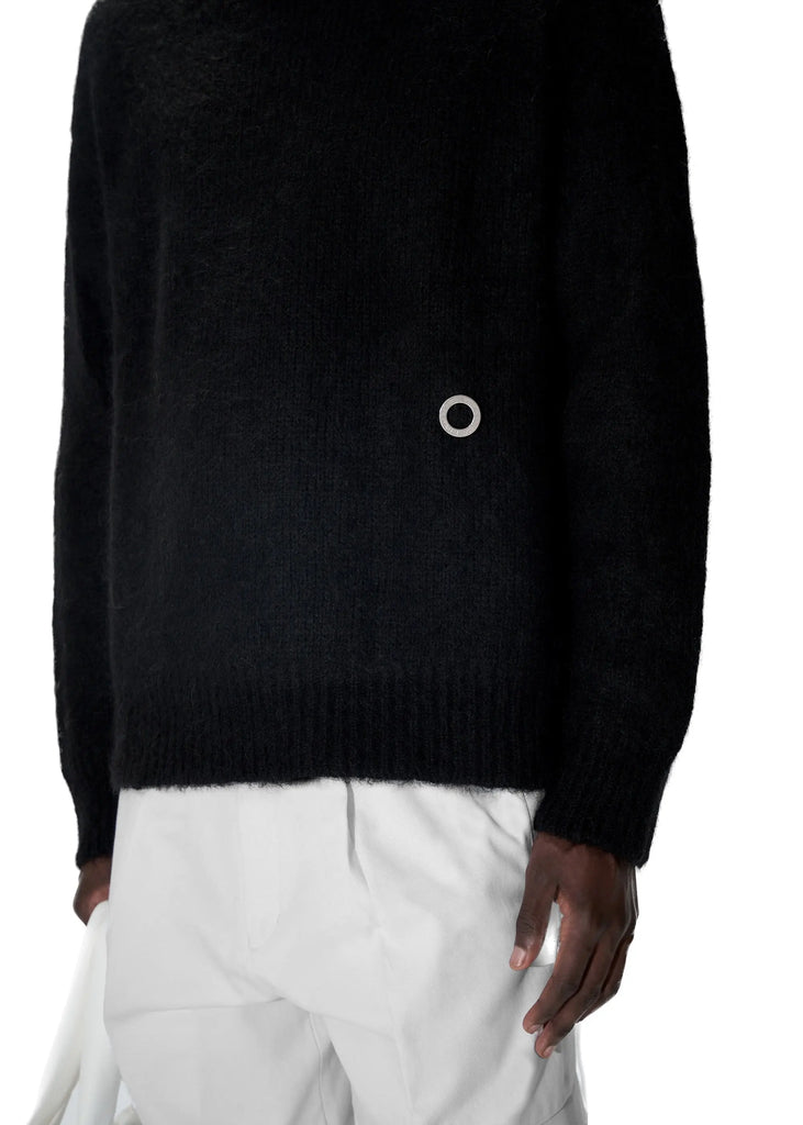 PAST TENSE Brushed Alpaca Crewneck Knit - Black 
