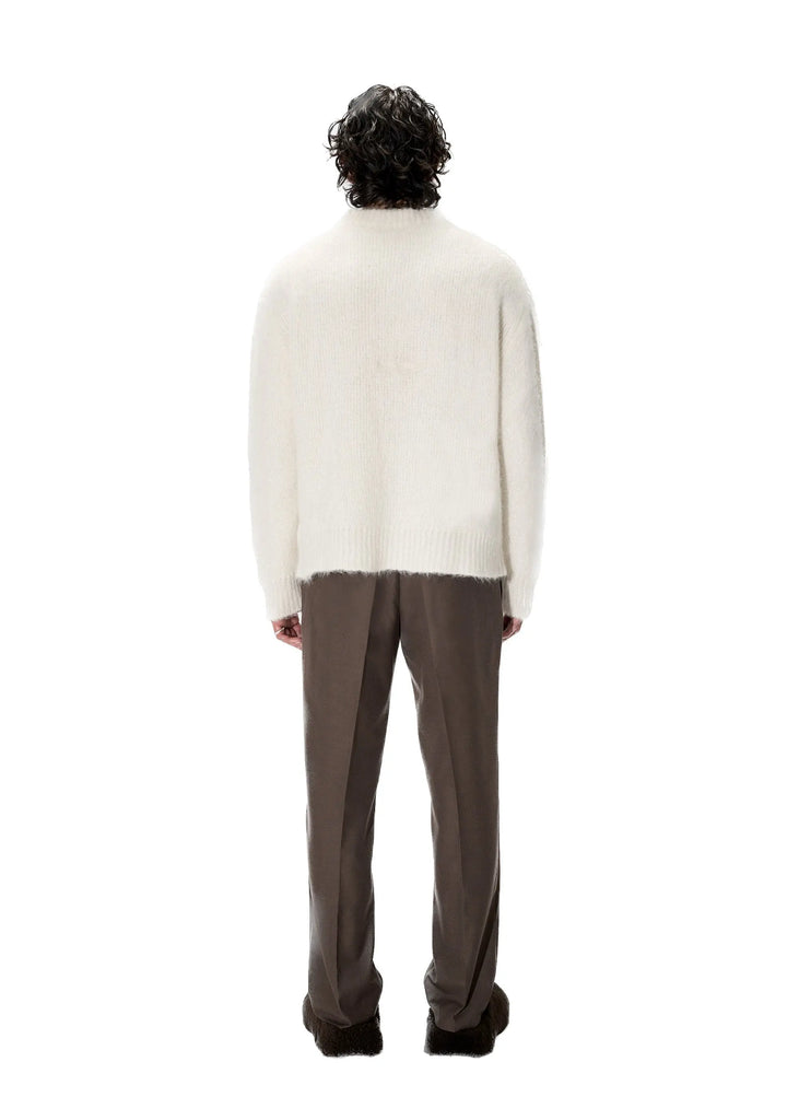 PAST TENSE Brushed Alpaca Crewneck Knit - Off White 