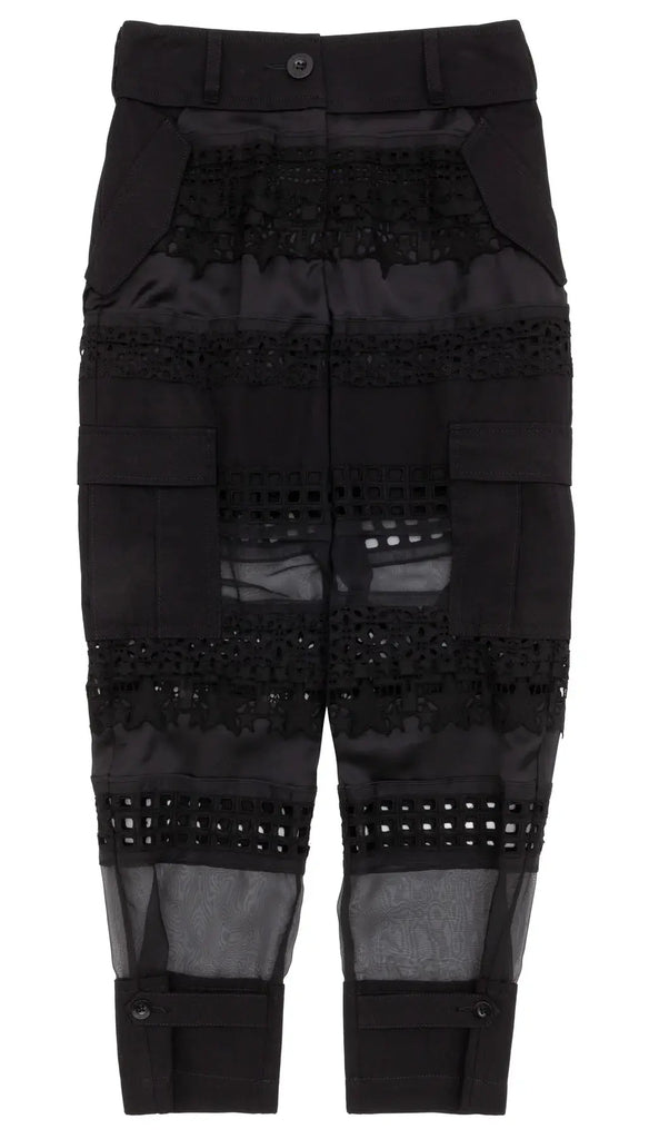 Sacai Graphic Mesh Panel Cargo Trousers 