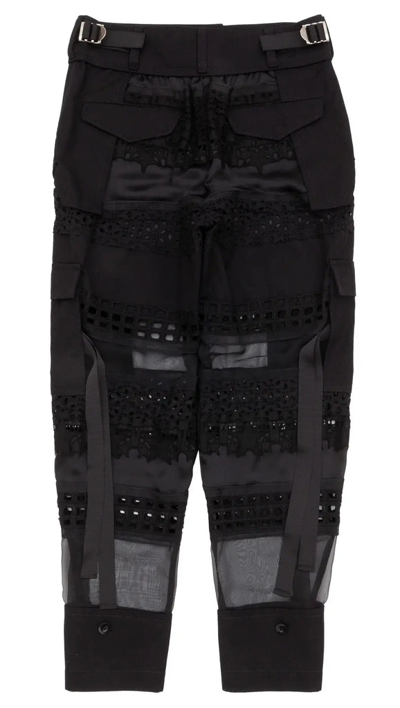 Sacai Graphic Mesh Panel Cargo Trousers 