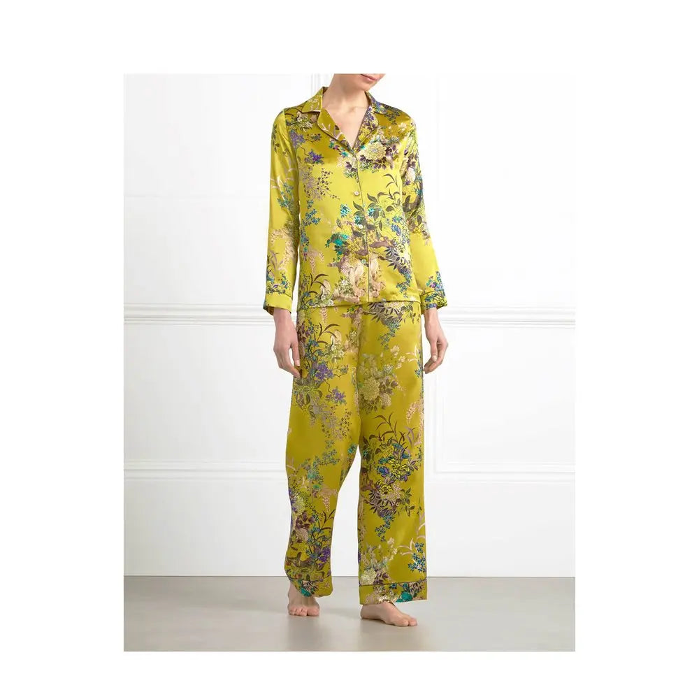 MENG Green Silk Satin Pyjama Set Pyjama 