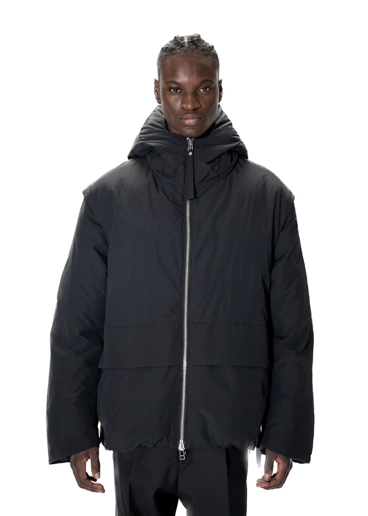 PAST TENSE Hybrid Puffer Jacket - Black 