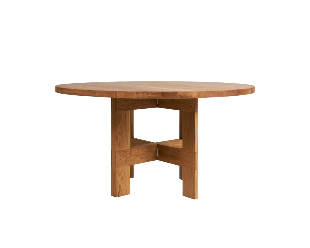 FRAMA - Farmhouse Trestle Table | Natural Oak | 140 Ø Round FRAMA