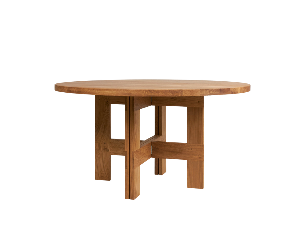 FRAMA - Farmhouse Trestle Table | Natural Oak | 140 Ø Round FRAMA