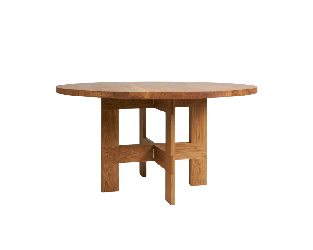 FRAMA - Farmhouse Trestle Table | Natural Oak | 140 Ø Round FRAMA