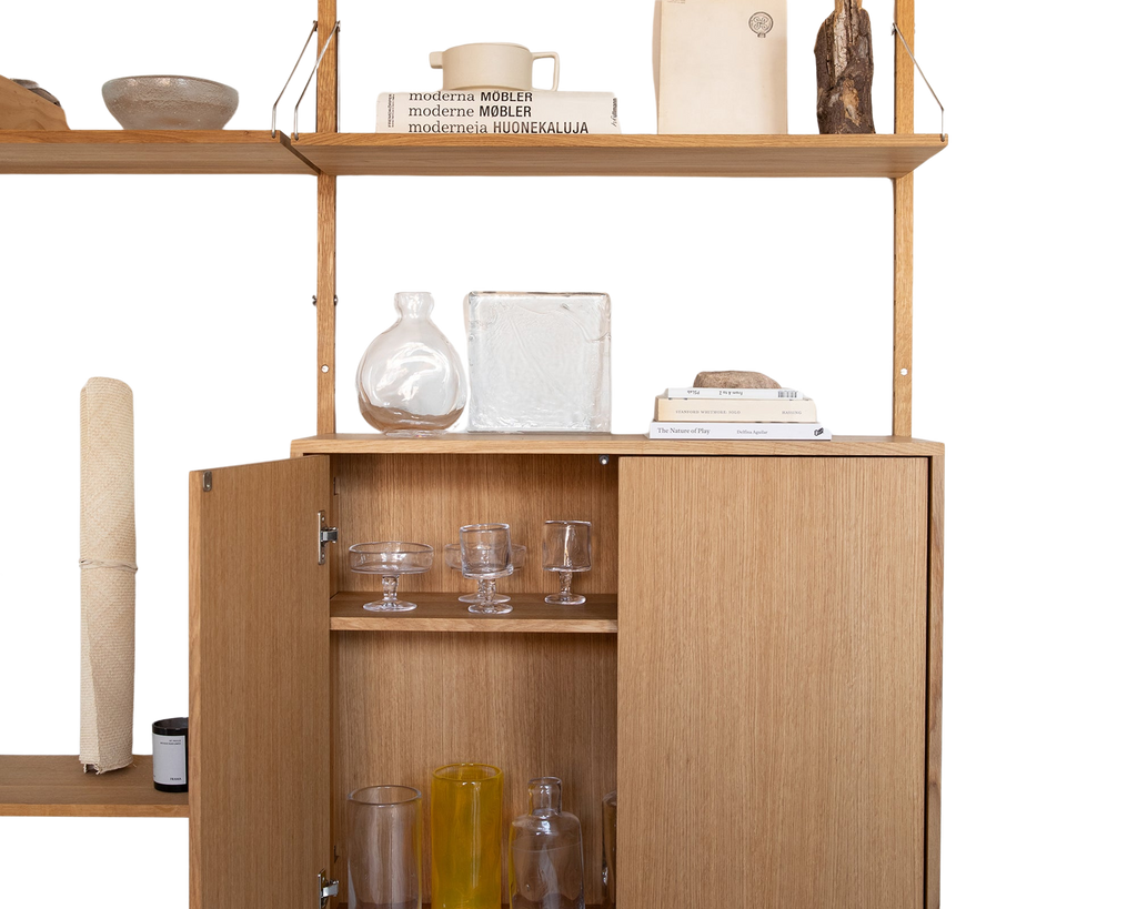 FRAMA - Shelf Library Medium Cabinet Section | Natural Oak | H114.8 / W80