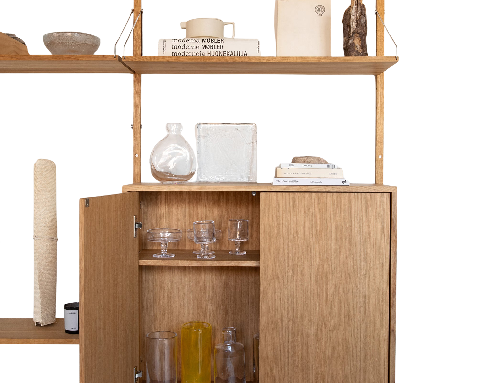 FRAMA - Shelf Library Medium Cabinet Section | Natural Oak | H114.8 / W80