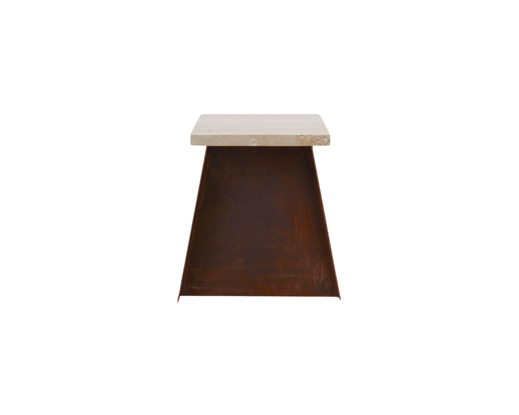FRAMA - 64 Plinth | Corten Steel / Travertine