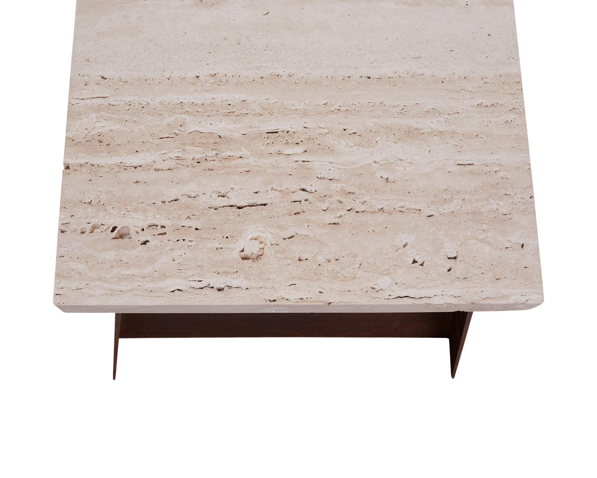 FRAMA - 64 Bench | Corten Steel / Travertine