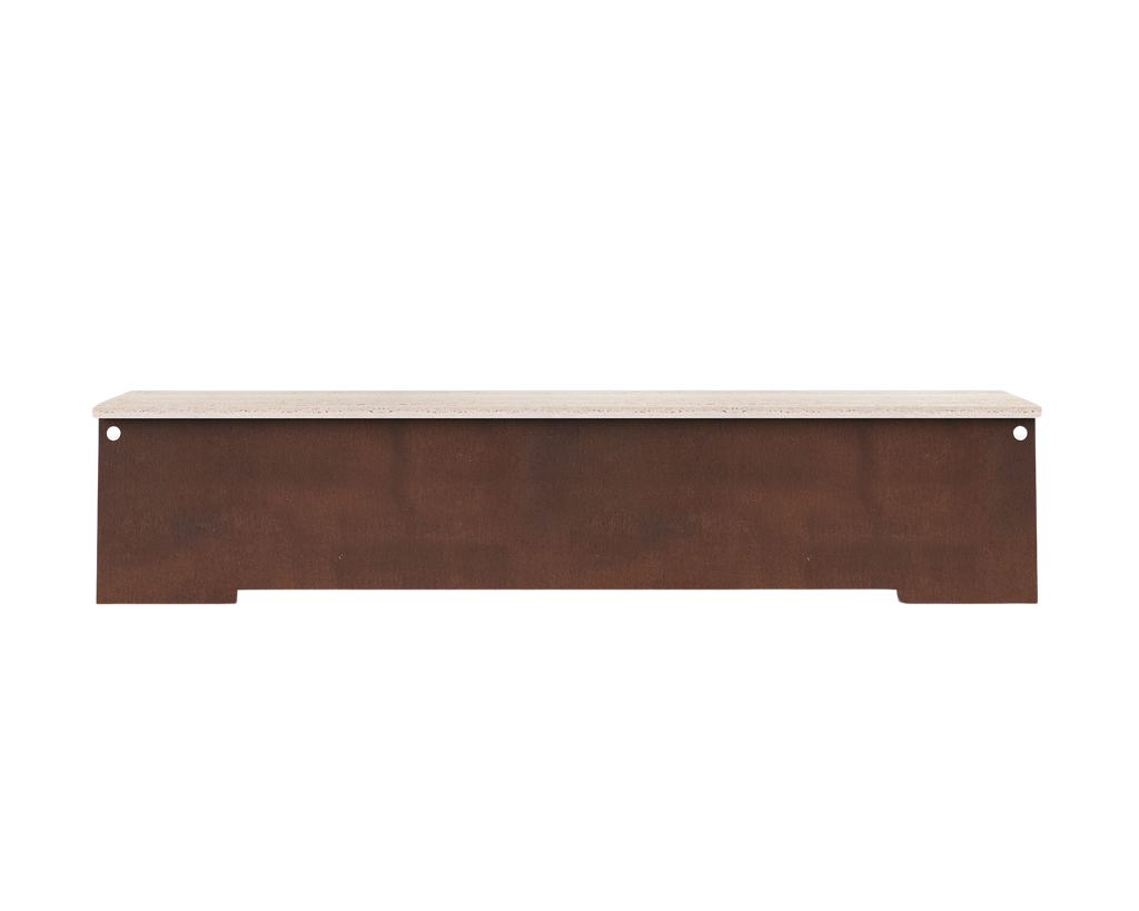 FRAMA - 64 Bench | Corten Steel / Travertine FRAMA