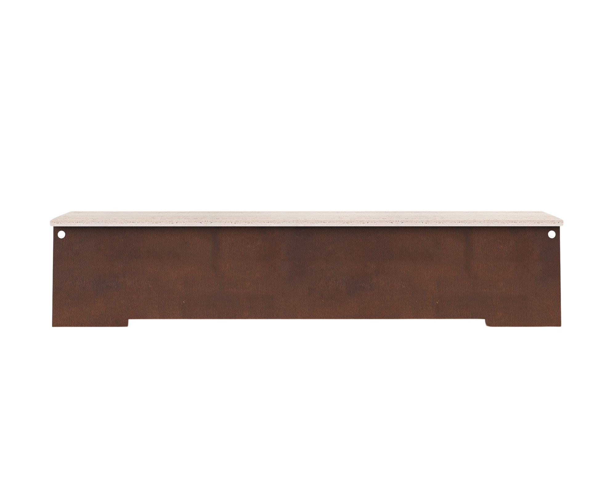 FRAMA - 64 Bench | Corten Steel / Travertine