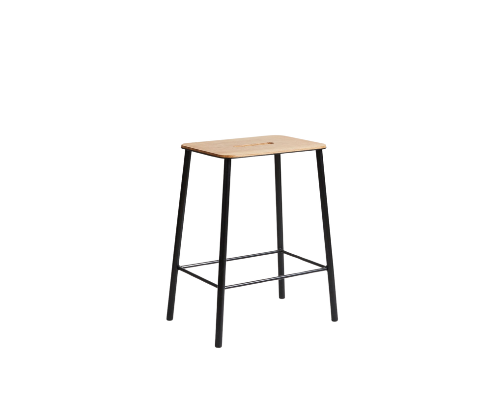 FRAMA - Adam Stool | Black / Oak | H50