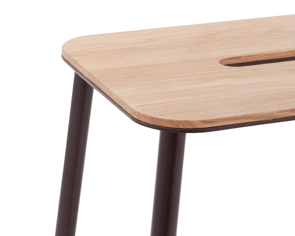 FRAMA - Adam Stool | Black / Oak | H50