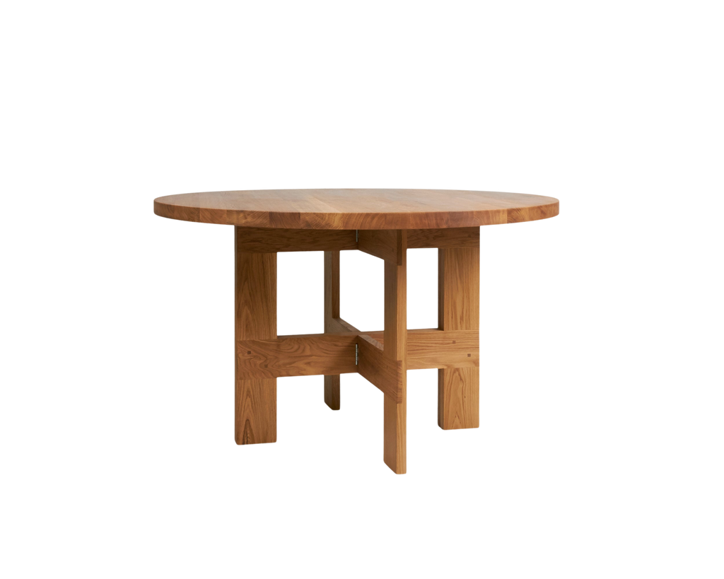 FRAMA - Farmhouse Trestle Table | Natural Oak | 120 Ø Round