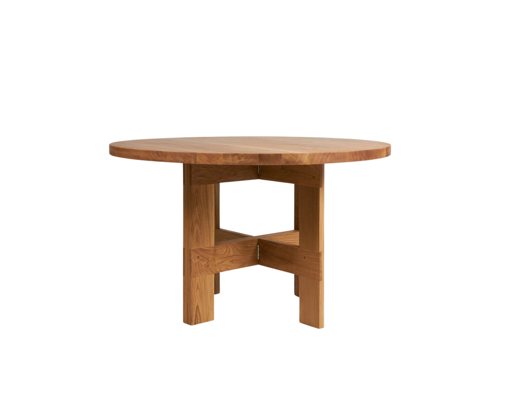 FRAMA - Farmhouse Trestle Table | Natural Oak | 120 Ø Round