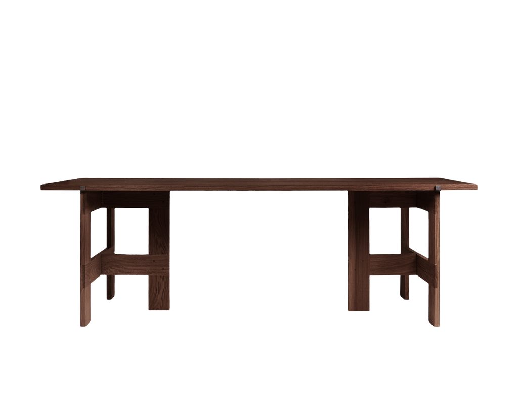 FRAMA - Farmhouse Trestle Table | Dark Oak | L220 Planks