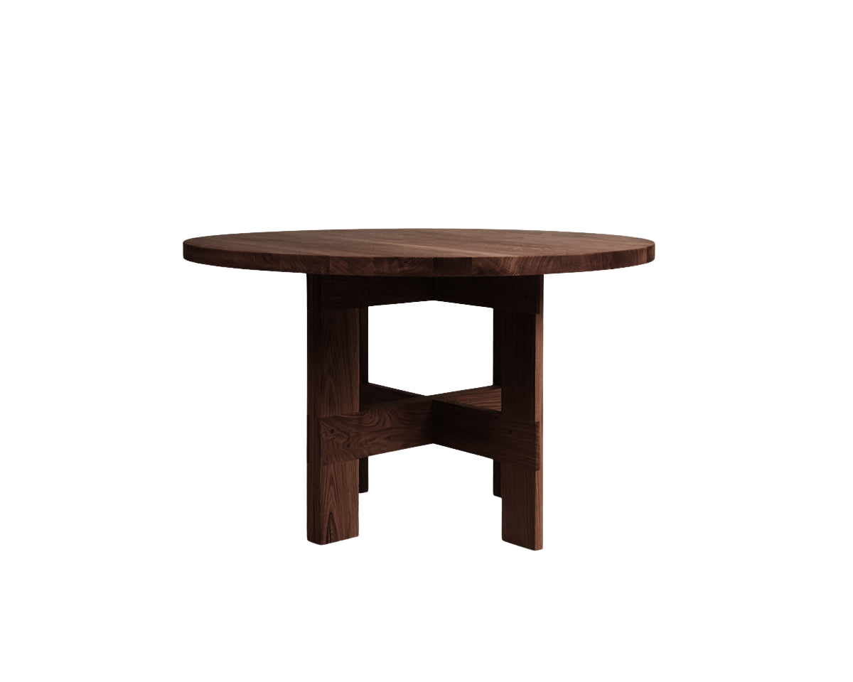 FRAMA - Farmhouse Trestle Table | Dark Oak | 120 Ø Round Frama