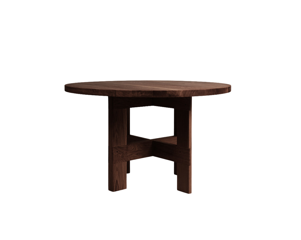FRAMA - Farmhouse Trestle Table | Dark Oak | 140 Ø Round