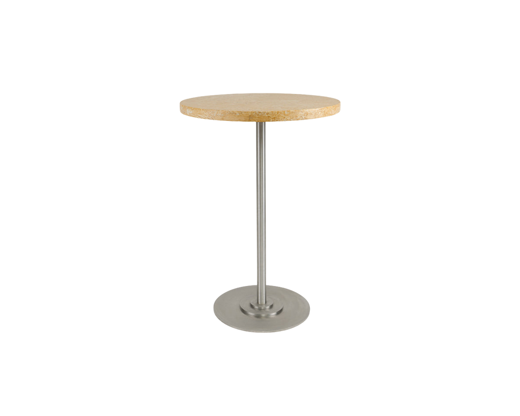 FRAMA - Table 57 | Yellow Limestone / Stainless Steel | Ø55 FRAMA