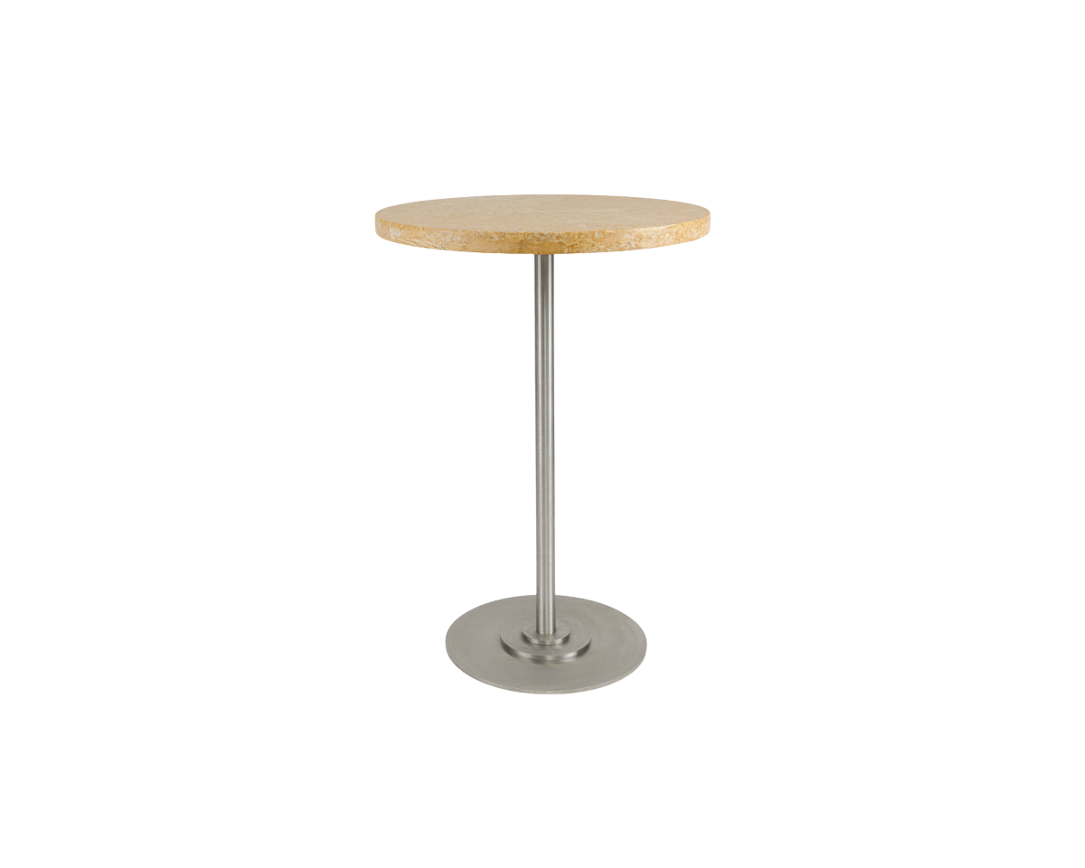FRAMA - Table 57 | Yellow Limestone / Stainless Steel | Ø55