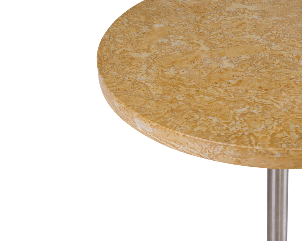 FRAMA - Table 57 | Yellow Limestone / Stainless Steel | Ø55 FRAMA