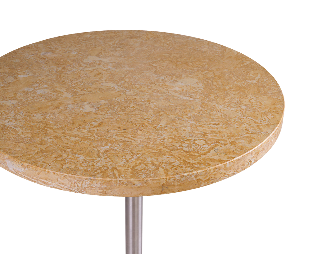 FRAMA - Table 57 | Yellow Limestone / Stainless Steel | Ø55 FRAMA