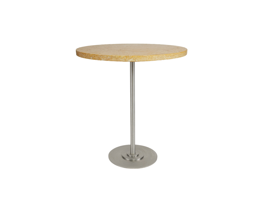 FRAMA - Table 57 | Yellow Limestone / Stainless Steel | Ø70