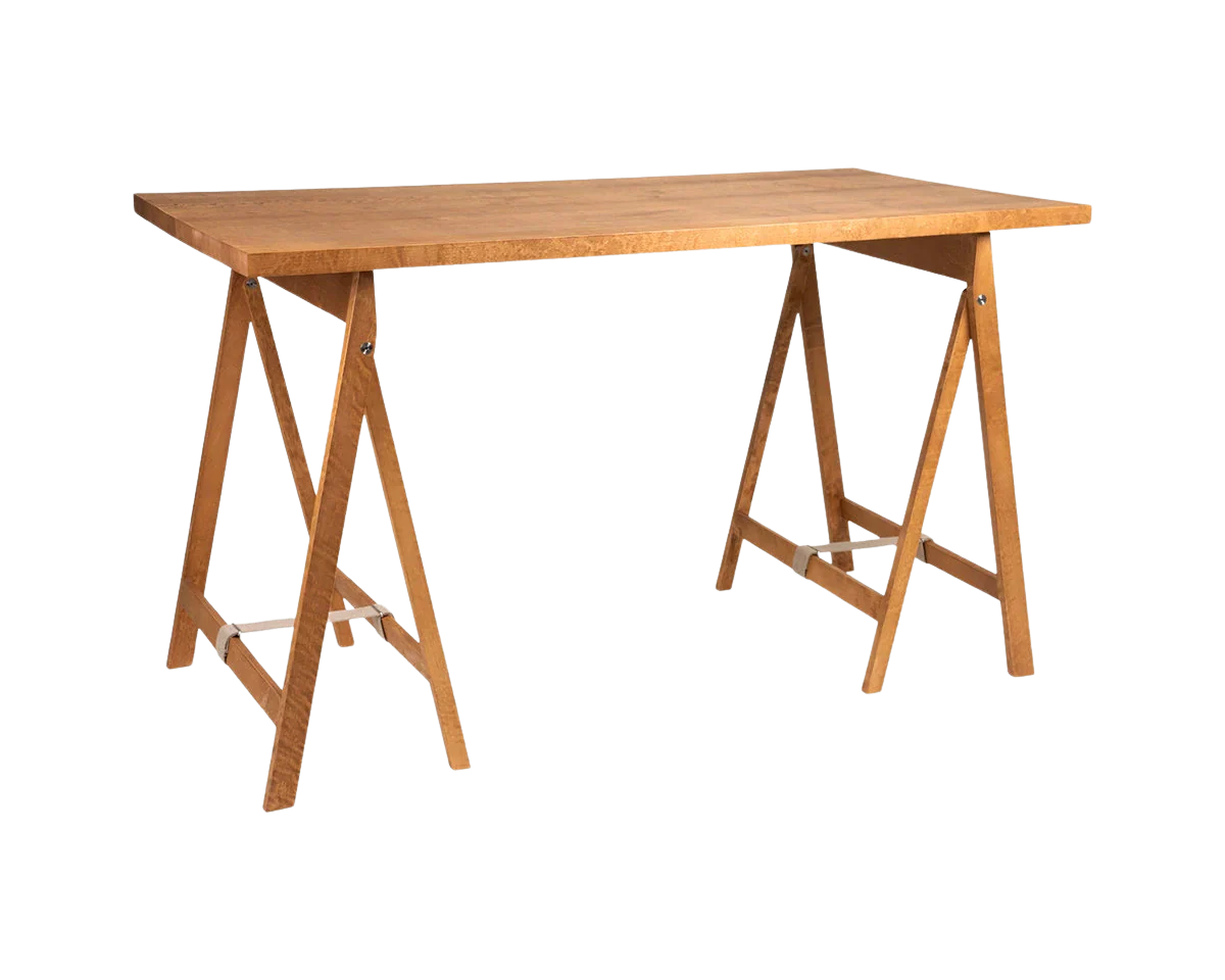 FRAMA - Folding Flat Trestle Table | Warm Brown Birch