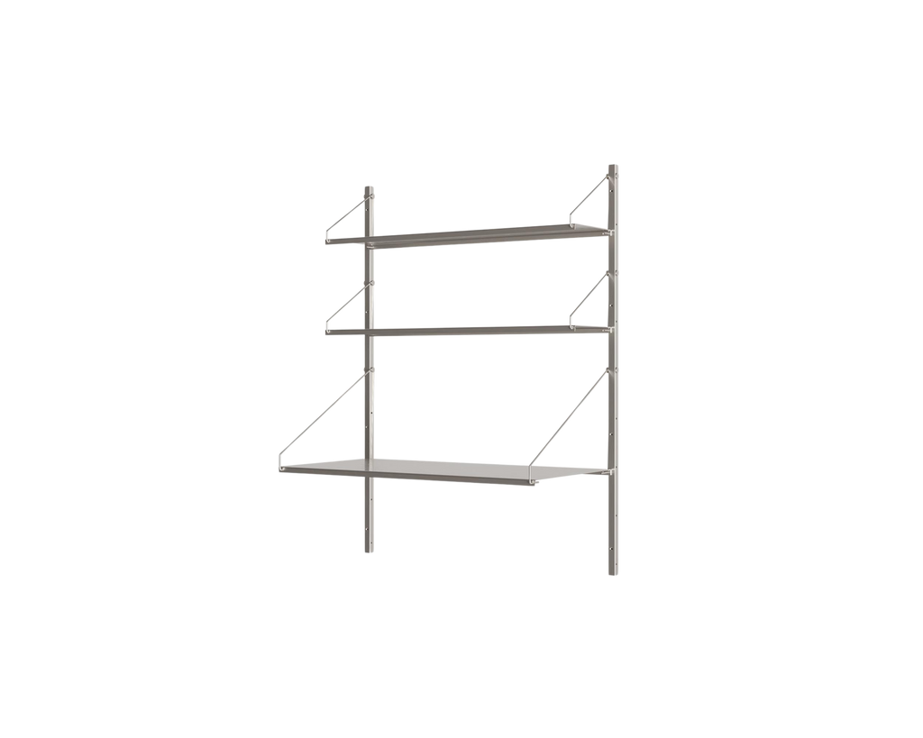 FRAMA - Shelf Library Desk Section | Stainless Steel | H108.4 / W80