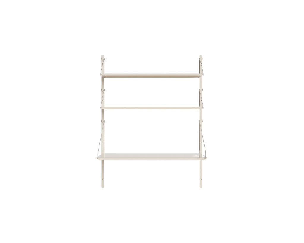 FRAMA - Shelf Library Desk Section | Warm White Steel | H108.4 / W80