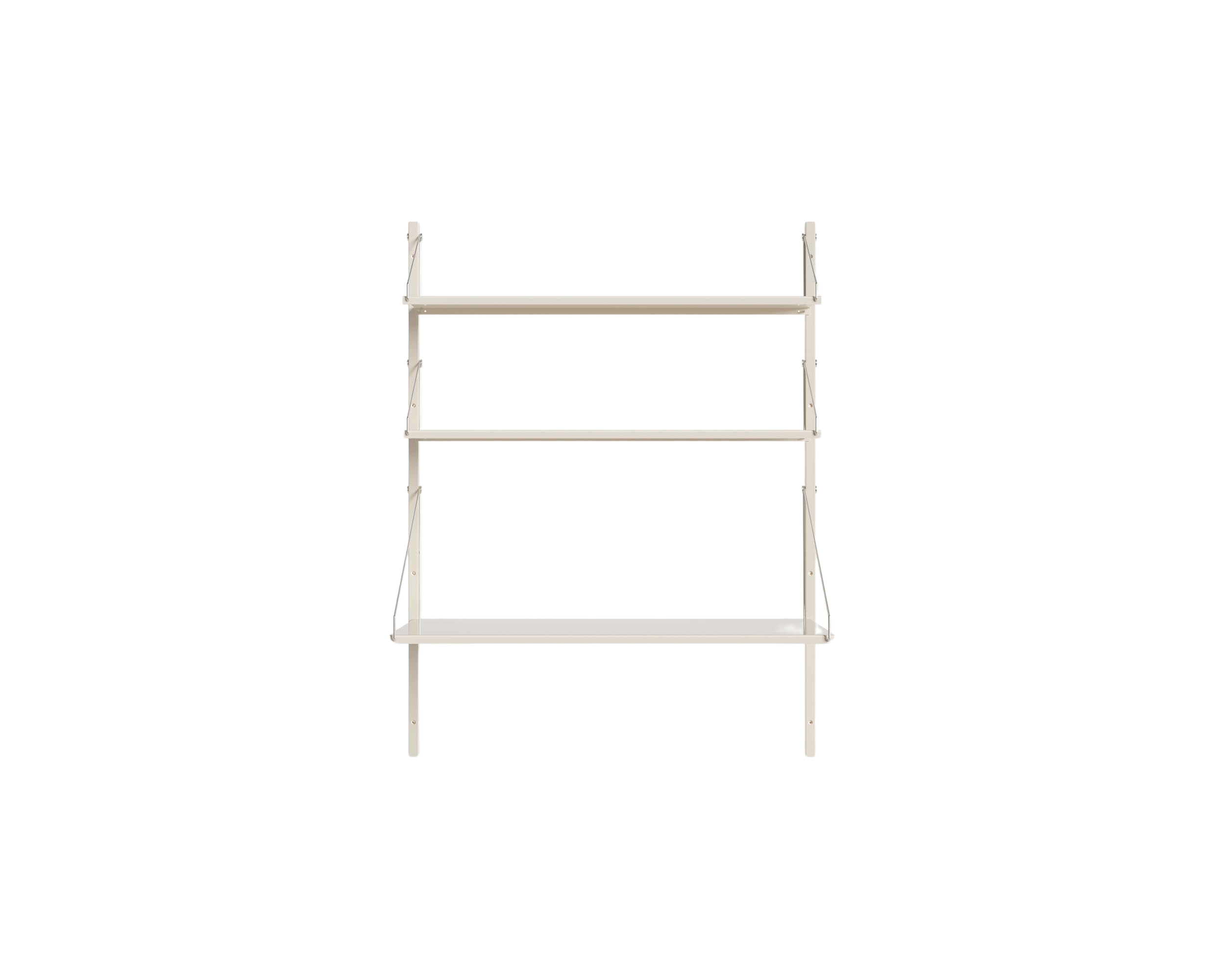FRAMA - Shelf Library Desk Section | Warm White Steel | H108.4 / W80 FRAMA