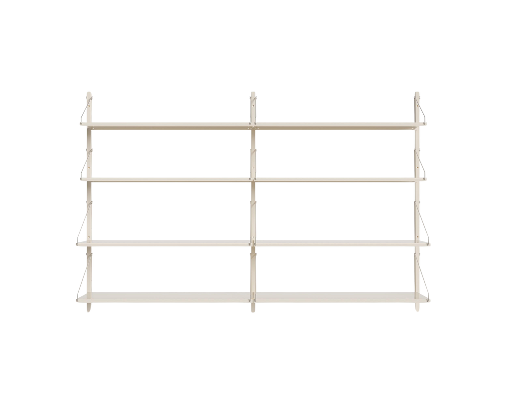 FRAMA - Shelf Library Double Section | Warm White Steel | H108.4 / W80