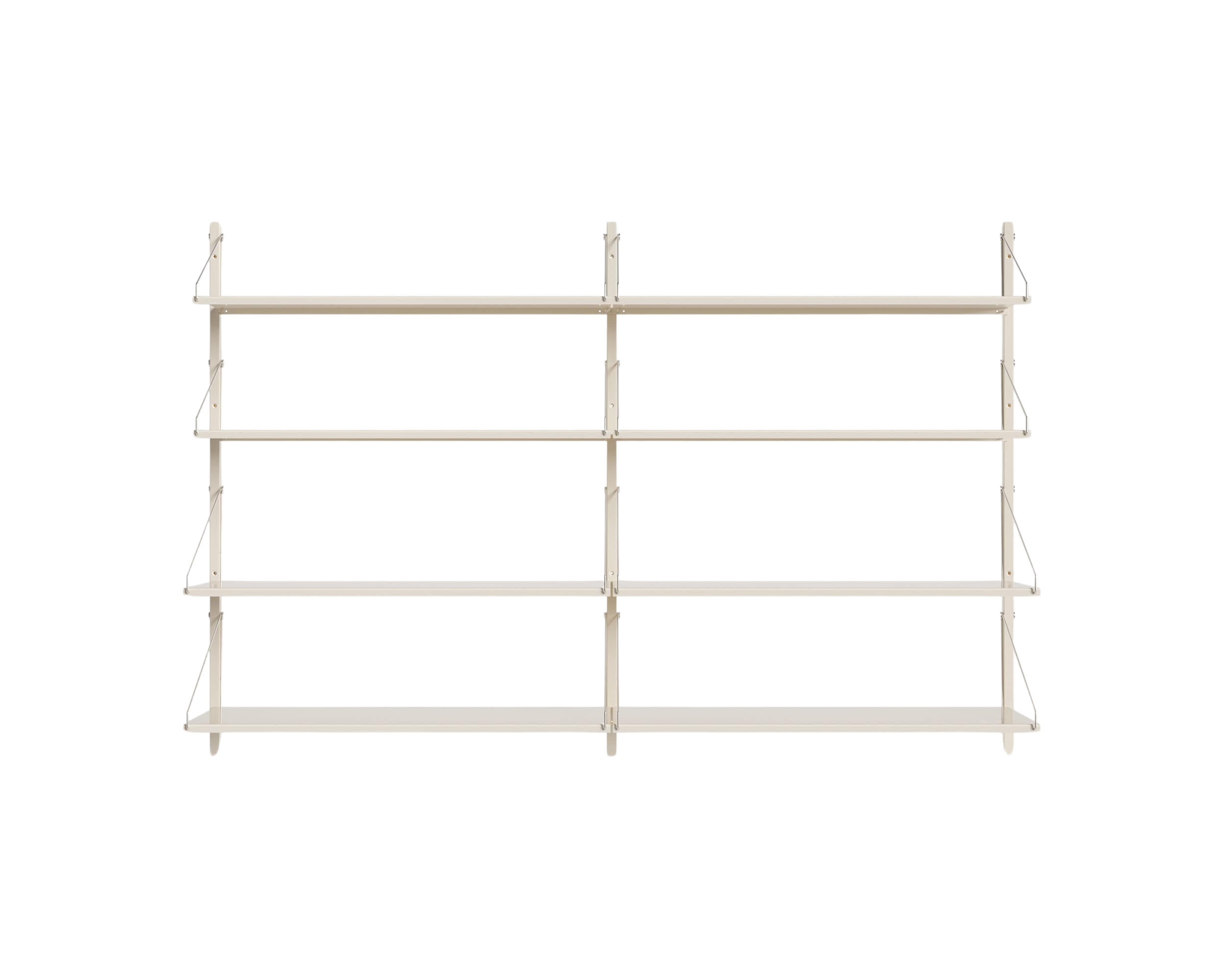 FRAMA - Shelf Library Double Section | Warm White Steel | H108.4 / W80