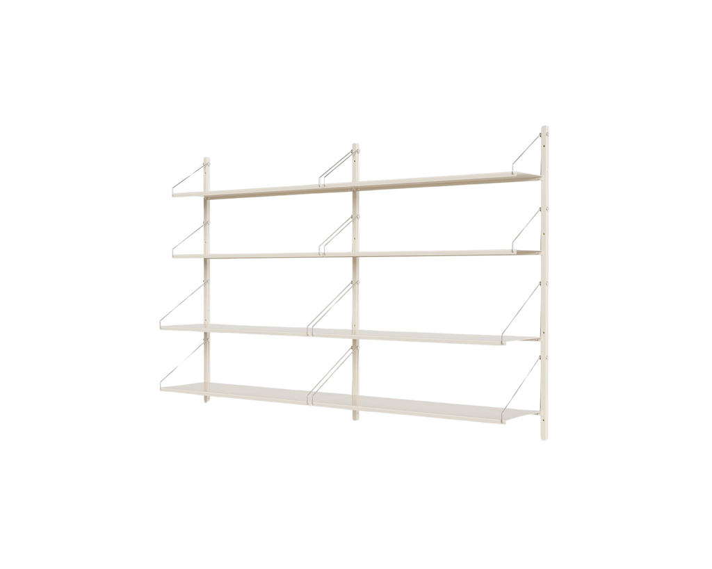 FRAMA - Shelf Library Double Section | Warm White Steel | H108.4 / W80