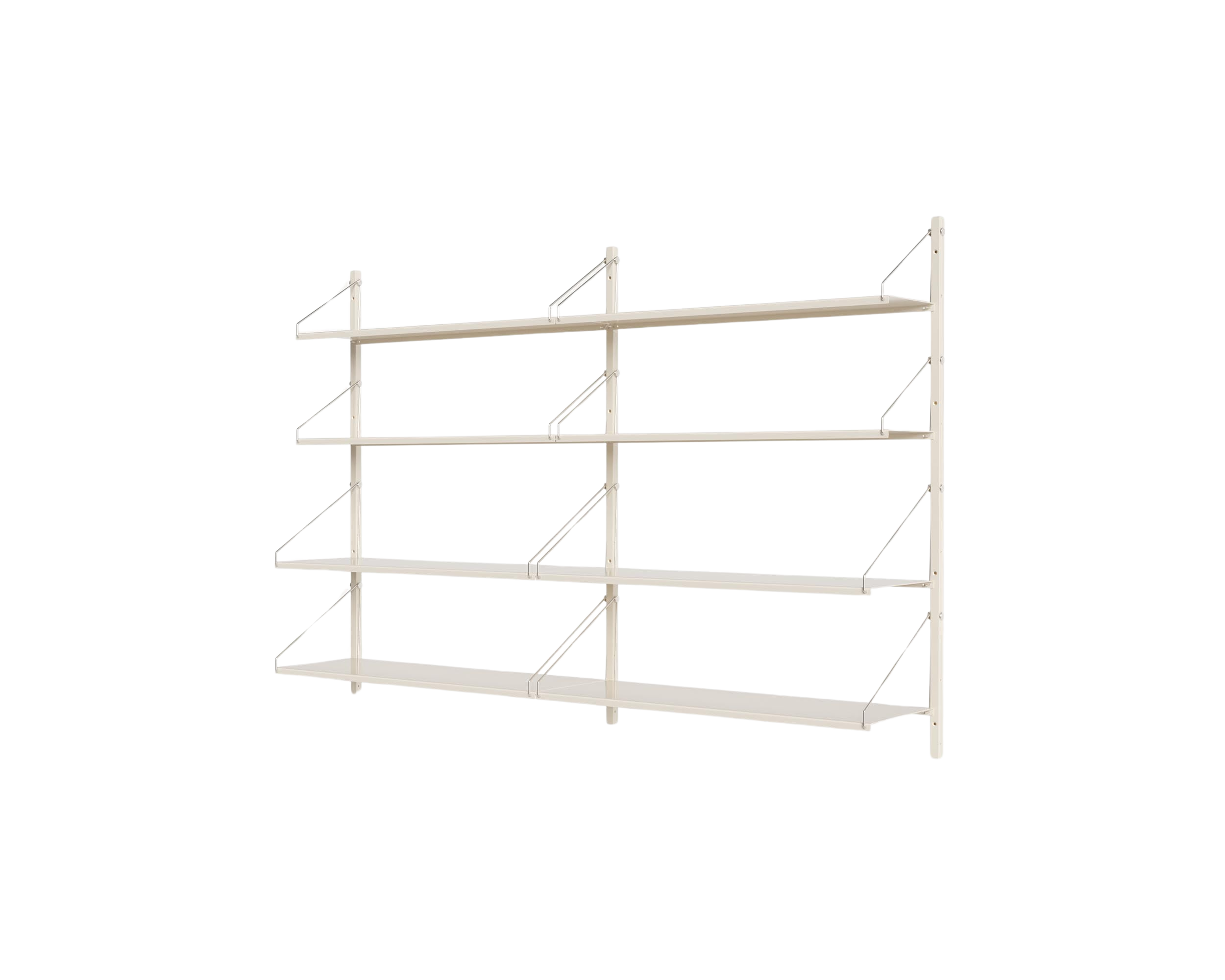 FRAMA - Shelf Library Double Section | Warm White Steel | H108.4 / W80