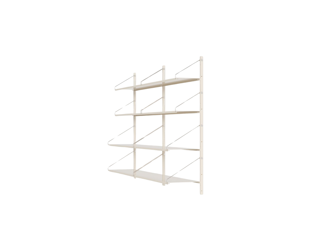 FRAMA - Shelf Library Double Section | Warm White Steel | H108.4 / W80
