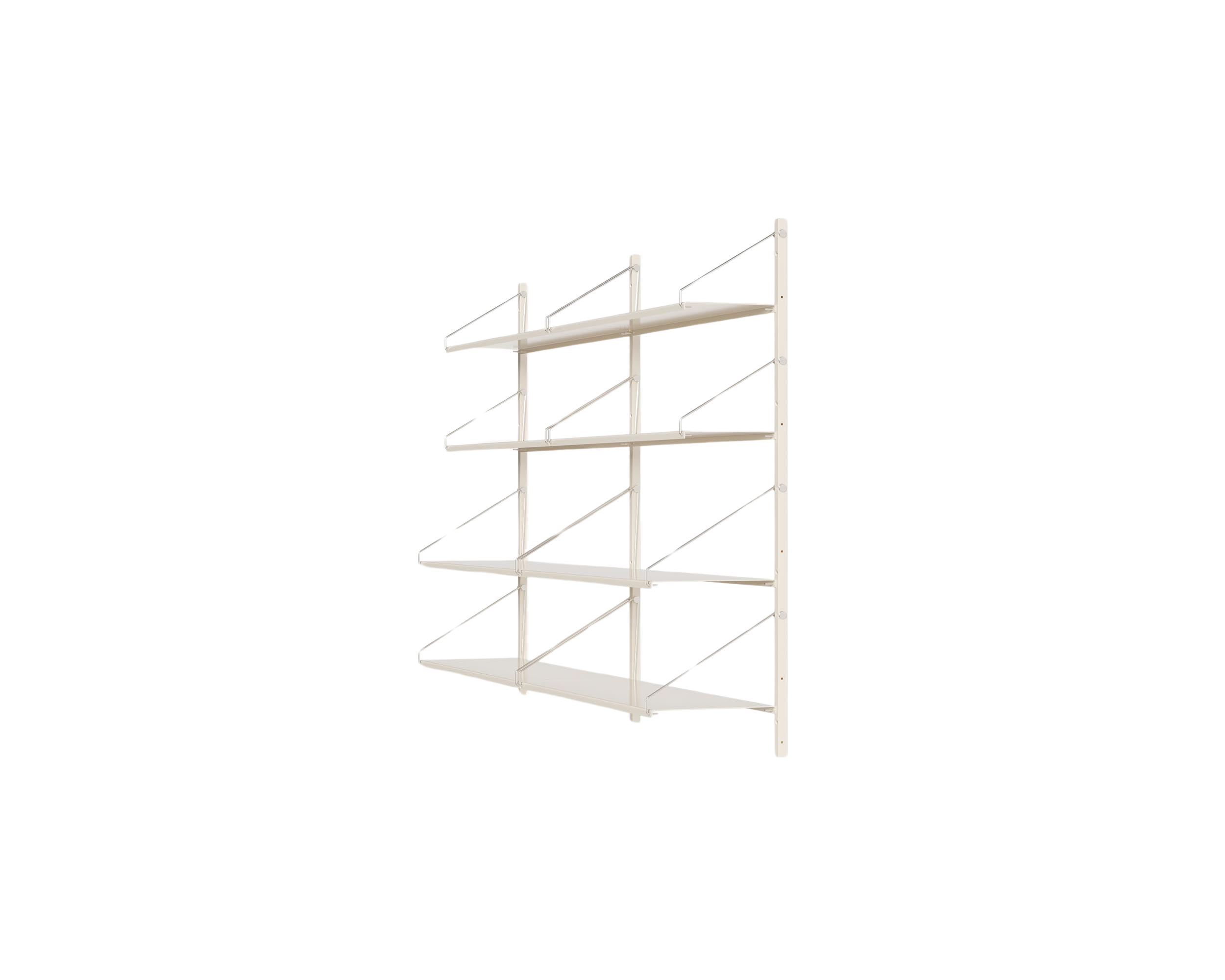 FRAMA - Shelf Library Double Section | Warm White Steel | H108.4 / W80