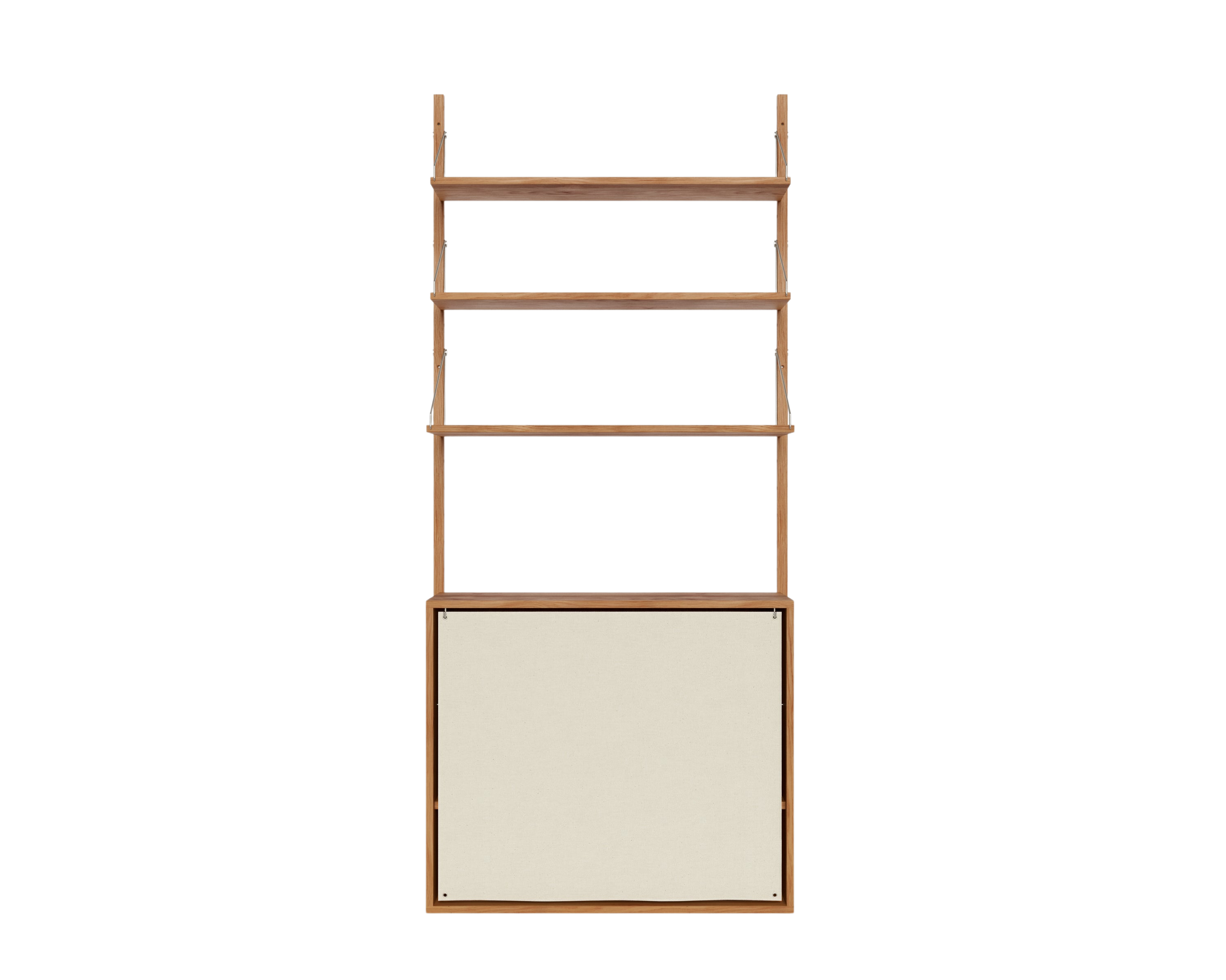 FRAMA - Shelf Library Canvas Cabinet Section | Natural Oak / Canvas | H185.2 / W80