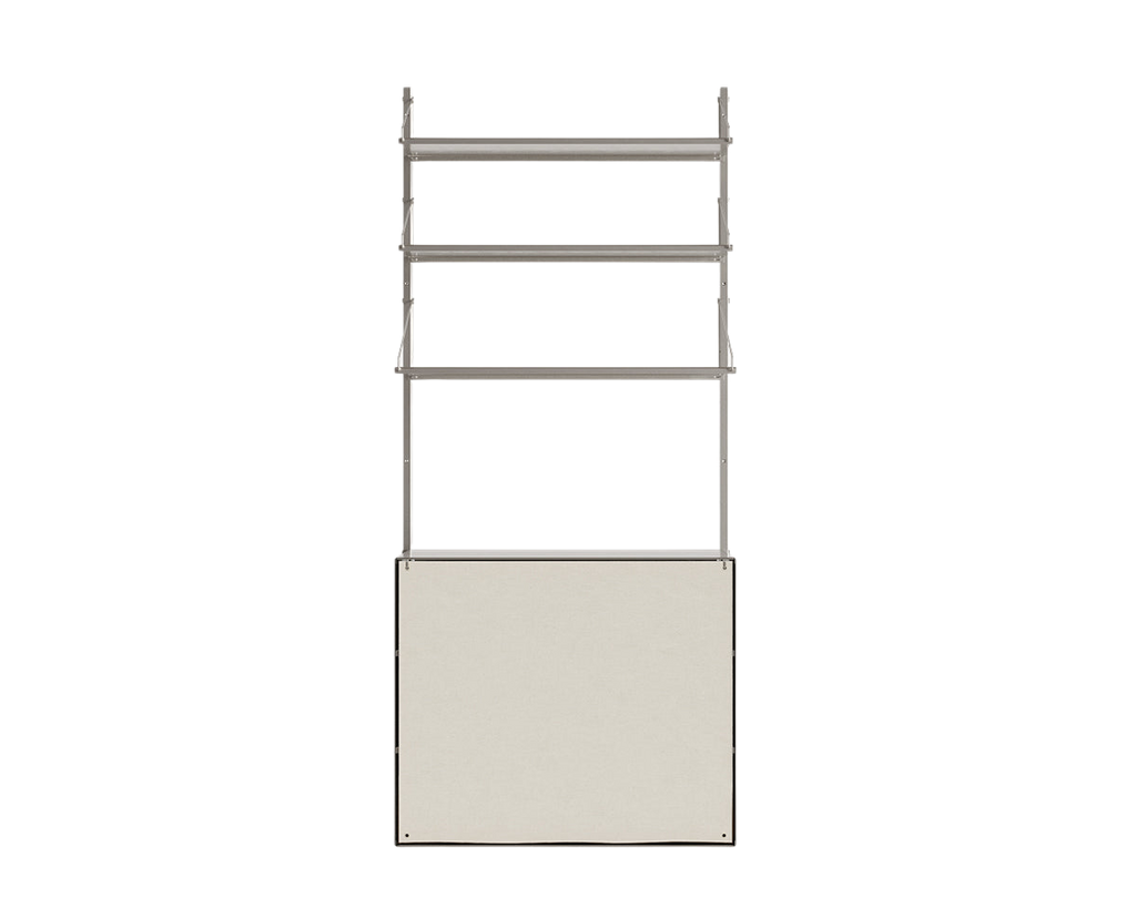 FRAMA - Shelf Library Canvas Cabinet Section | Stainless Steel / Canvas | H185.2 / W80