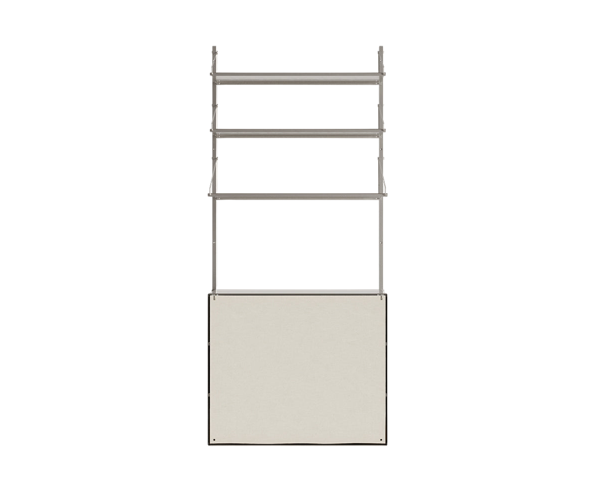 FRAMA - Shelf Library Canvas Cabinet Section | Stainless Steel / Canvas | H185.2 / W80