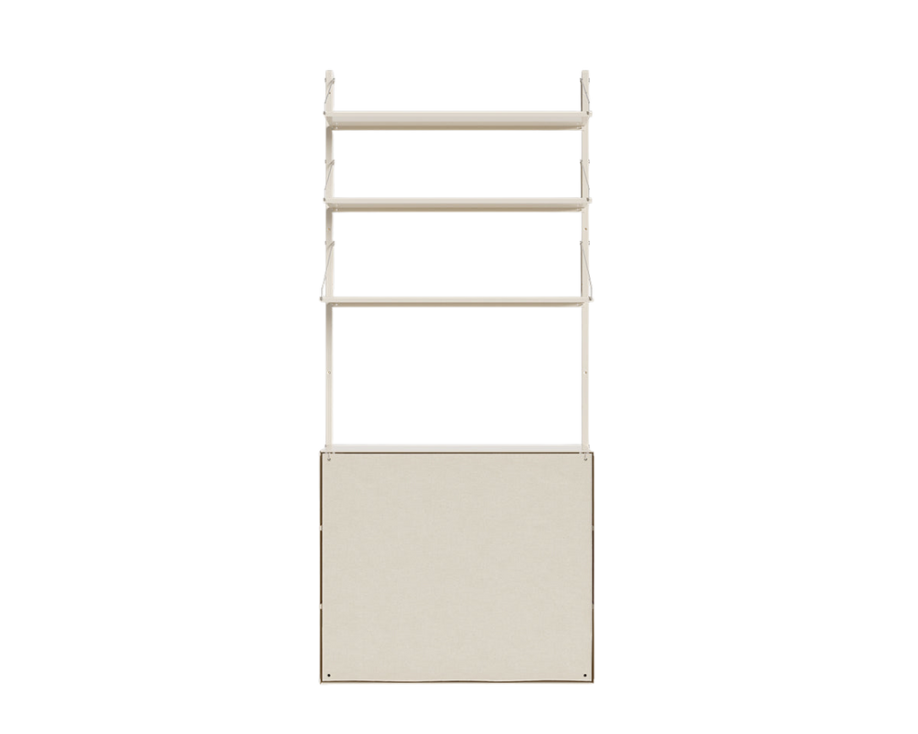 FRAMA - Shelf Library Canvas Cabinet Section | Warm White Steel / Canvas | H185.2 / W80 FRAMA