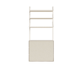 FRAMA - Shelf Library Canvas Cabinet Section | Warm White Steel / Canvas | H185.2 / W80
