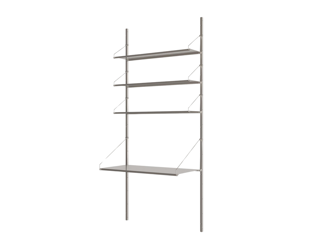 FRAMA - Shelf Library Desk Section | Stainless Steel | H185.2 / W80