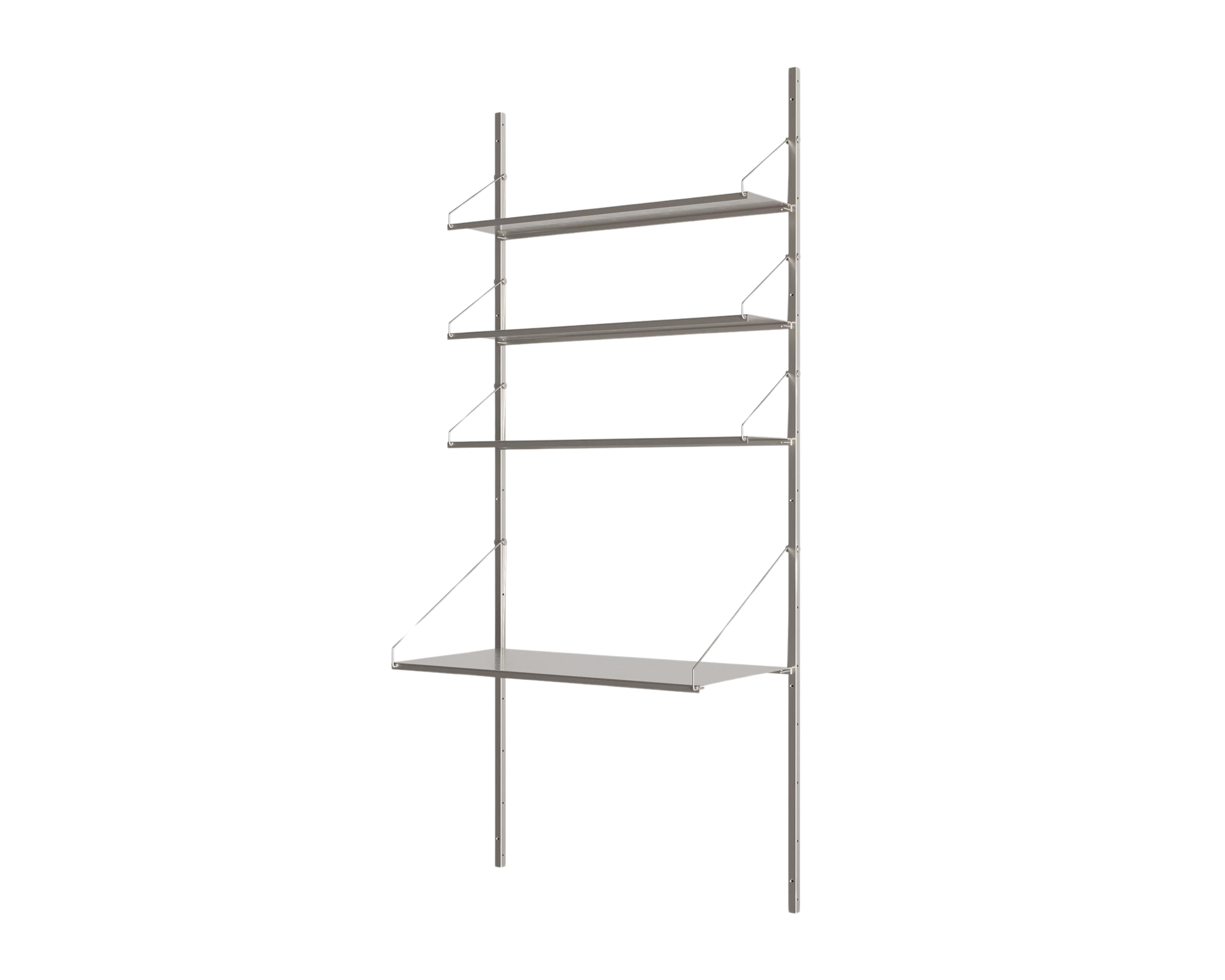 FRAMA - Shelf Library Desk Section | Stainless Steel | H185.2 / W80