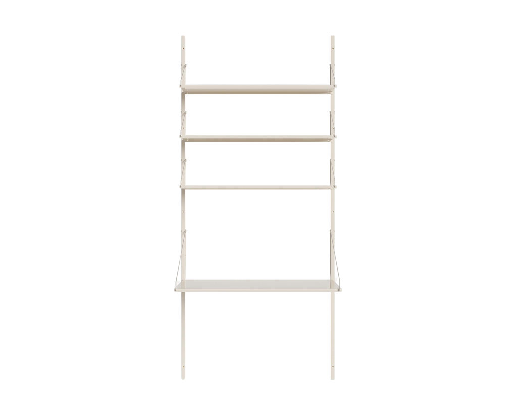 FRAMA - Shelf Library Desk Section | Warm White Steel | H185.2 / W80
