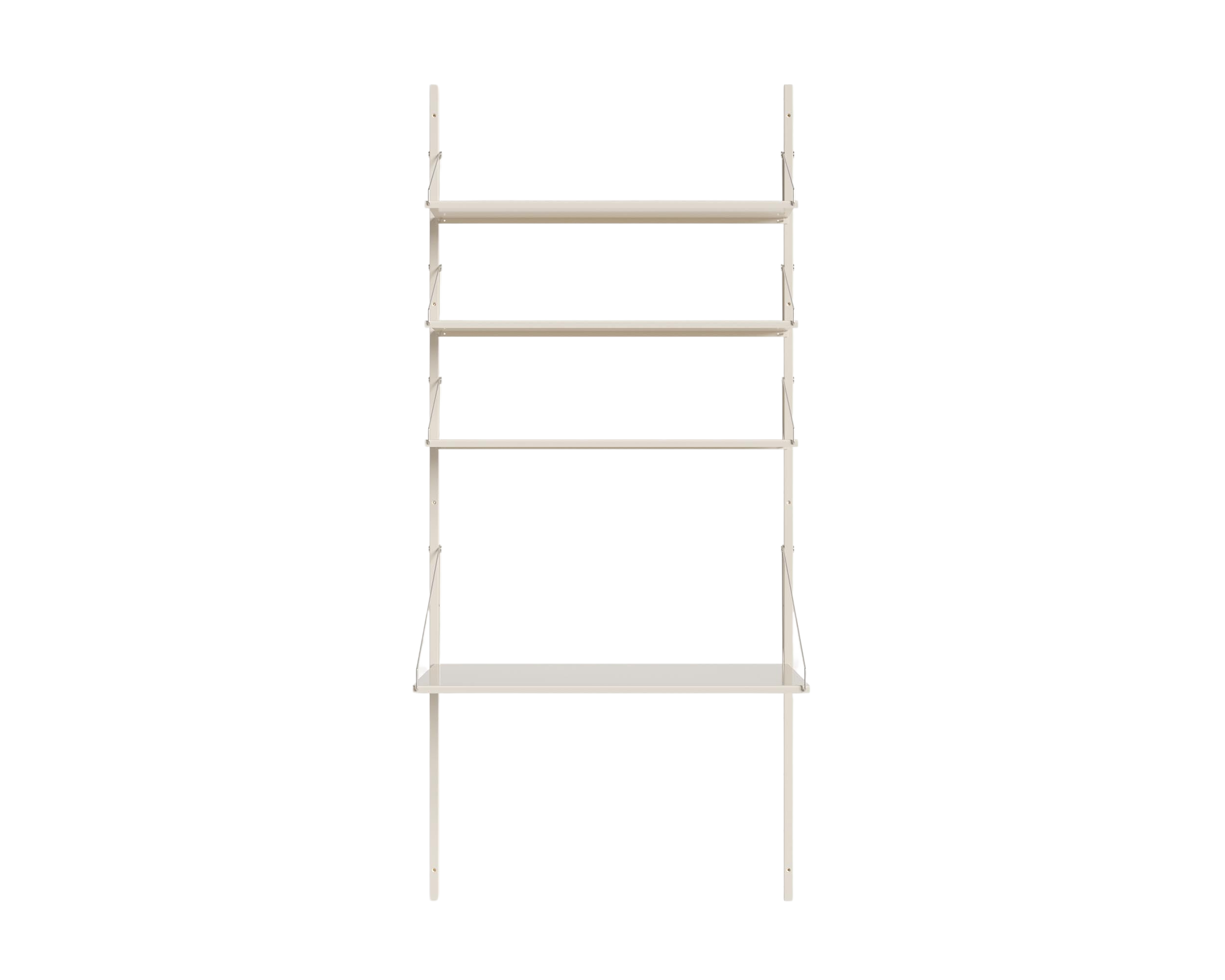 FRAMA - Shelf Library Desk Section | Warm White Steel | H185.2 / W80