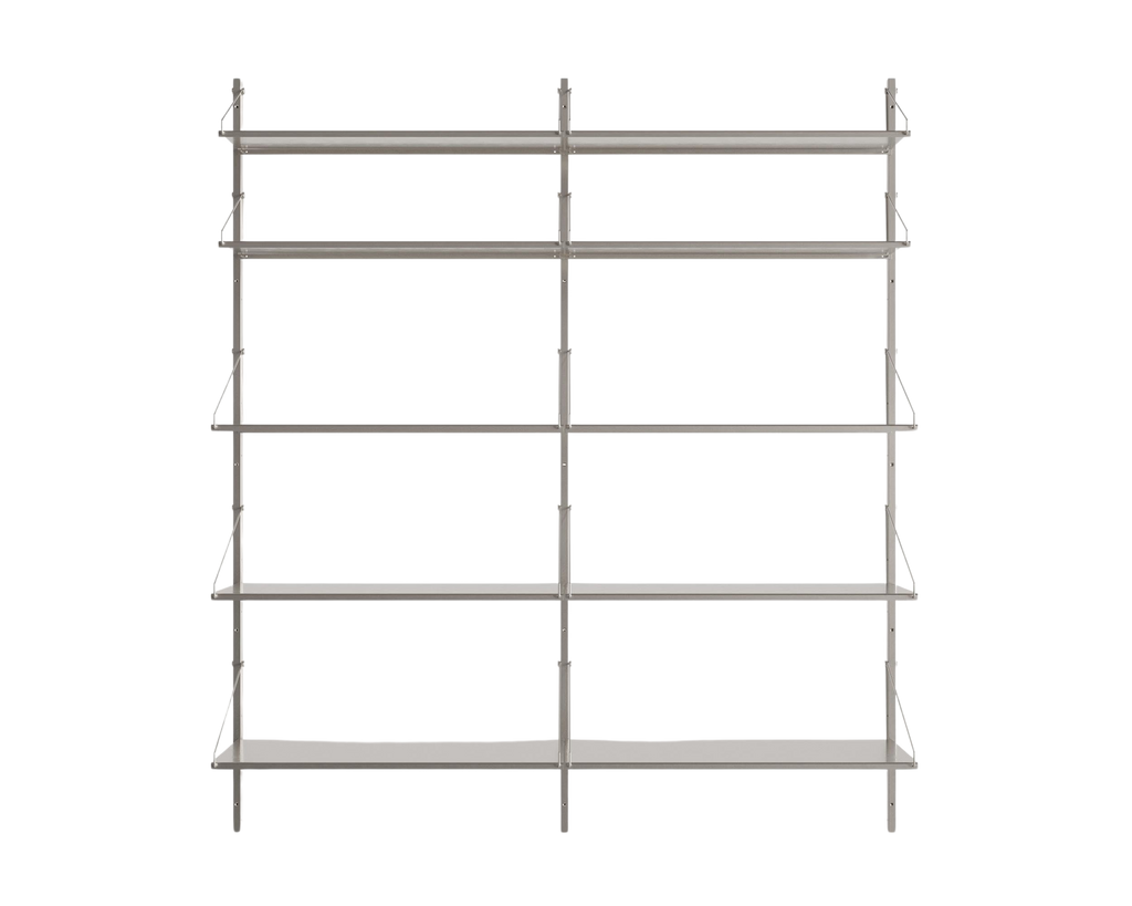 FRAMA - Shelf Library Double Section | Stainless Steel | H185.2 / W80 FRAMA