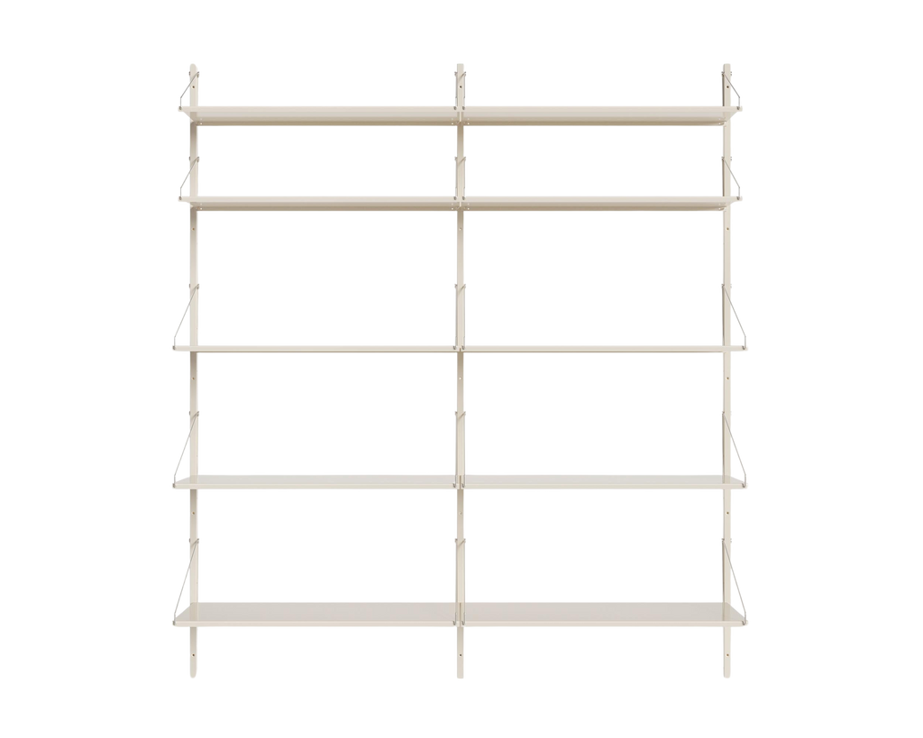 FRAMA - Shelf Library Double Section | Warm White Steel | H185.2 / W80
