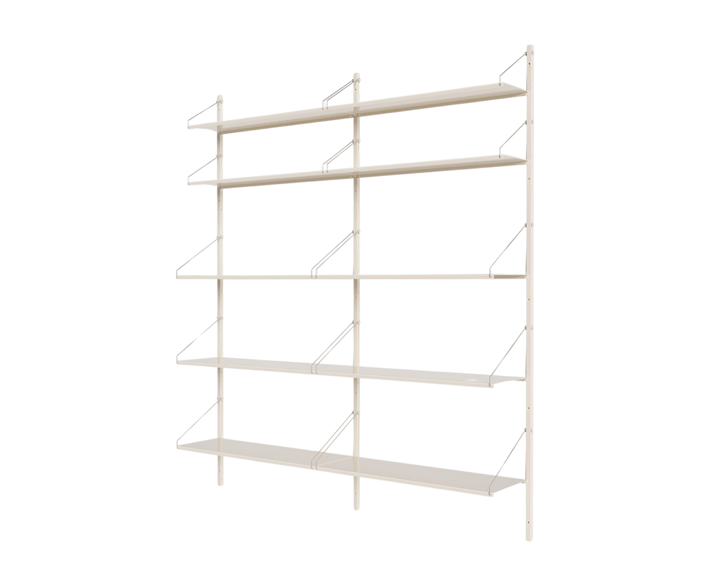 FRAMA - Shelf Library Double Section | Warm White Steel | H185.2 / W80