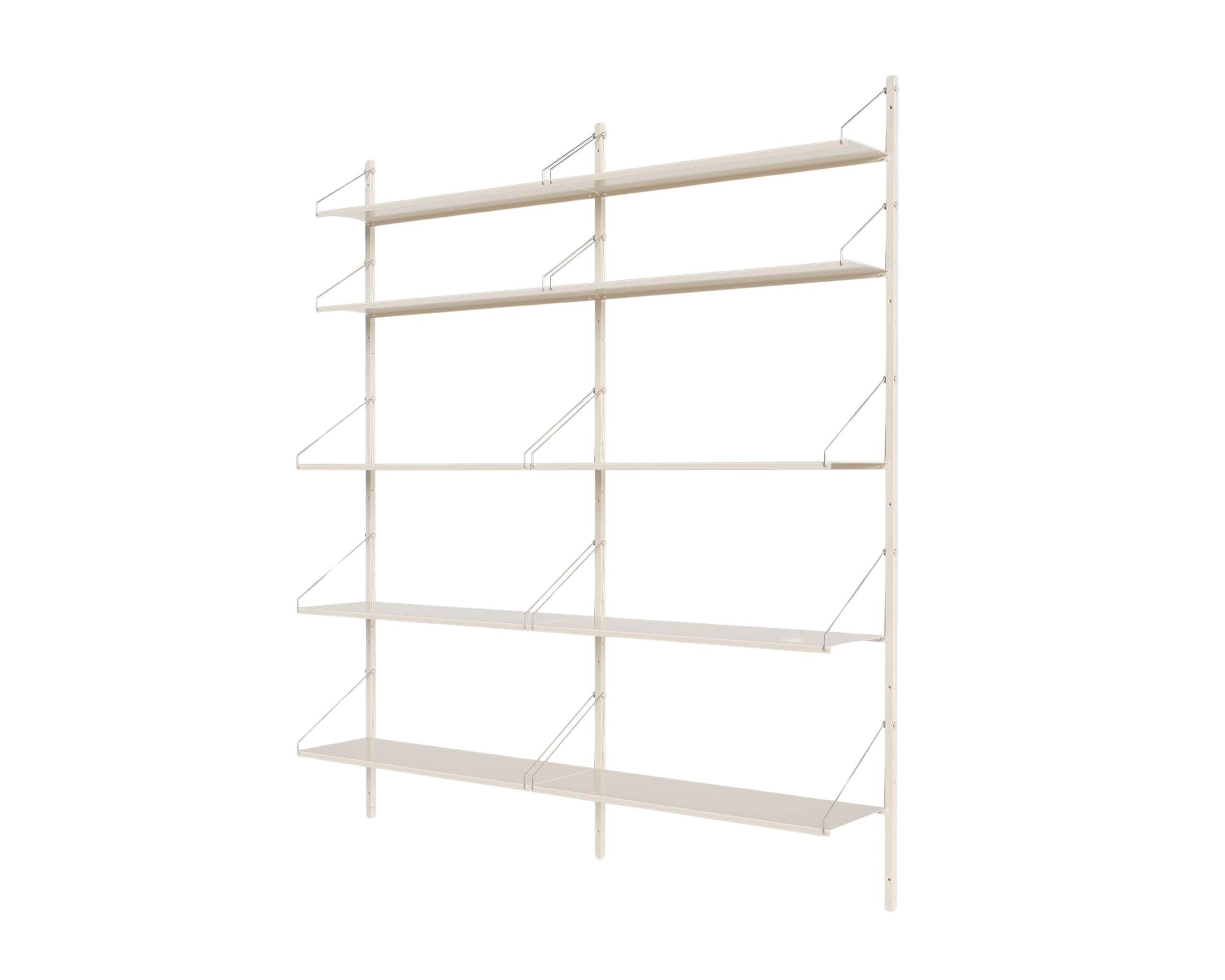 FRAMA - Shelf Library Double Section | Warm White Steel | H185.2 / W80